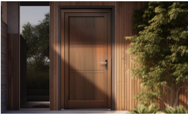 Wooden European Style Exterior Entry Door, 37.5" x 82" ( 953mm x 2085mm ).