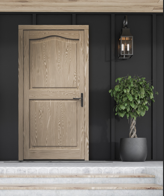 Wooden European Style Exterior Entry Door, 37.5" x 82" ( 953mm x 2085mm ).