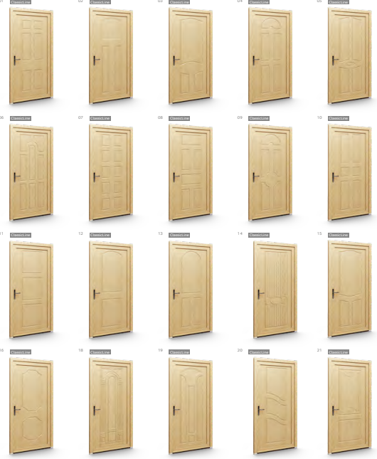 Wooden European Style Exterior Entry Door, 37.5" x 82" ( 953mm x 2085mm ).