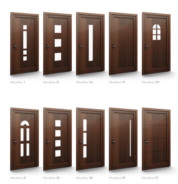 Wooden European Style Exterior Entry Door, 37.5" x 82" ( 953mm x 2085mm ).
